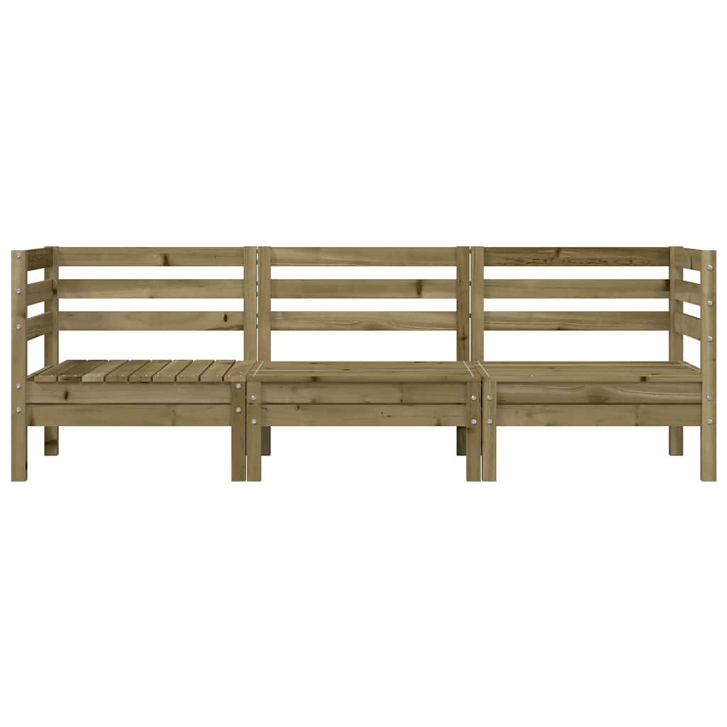 vidaXL Garden Sofa | Natural Wood | Vacuum pressure impregnated pinewood