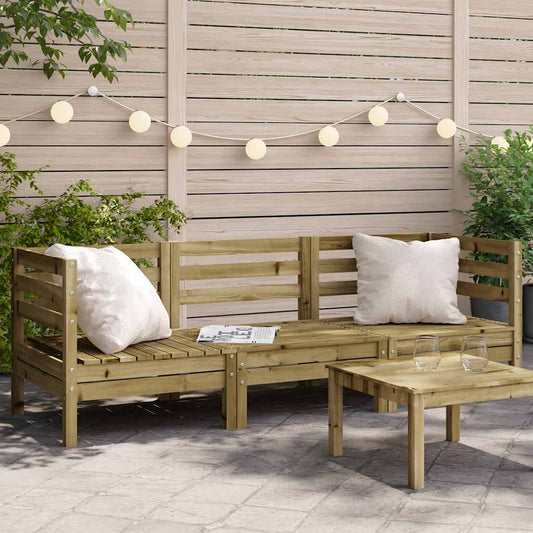 vidaXL Garden Sofa | Natural Wood | Vacuum pressure impregnated pinewood