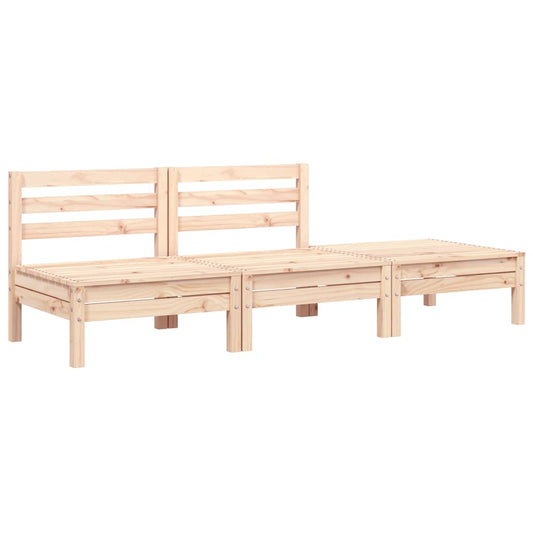 vidaXL Garden Sofa | Natural Pine | Solid Pine Wood | 3-Seater | Modular