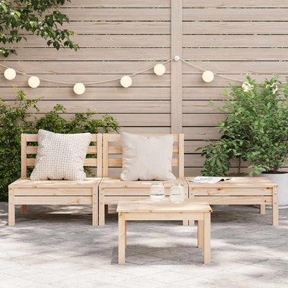 vidaXL Garden Sofa | Natural Pine | Solid Pine Wood | 3-Seater | Modular