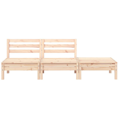 vidaXL Garden Sofa | Natural Pine | Solid Pine Wood | 3-Seater | Modular