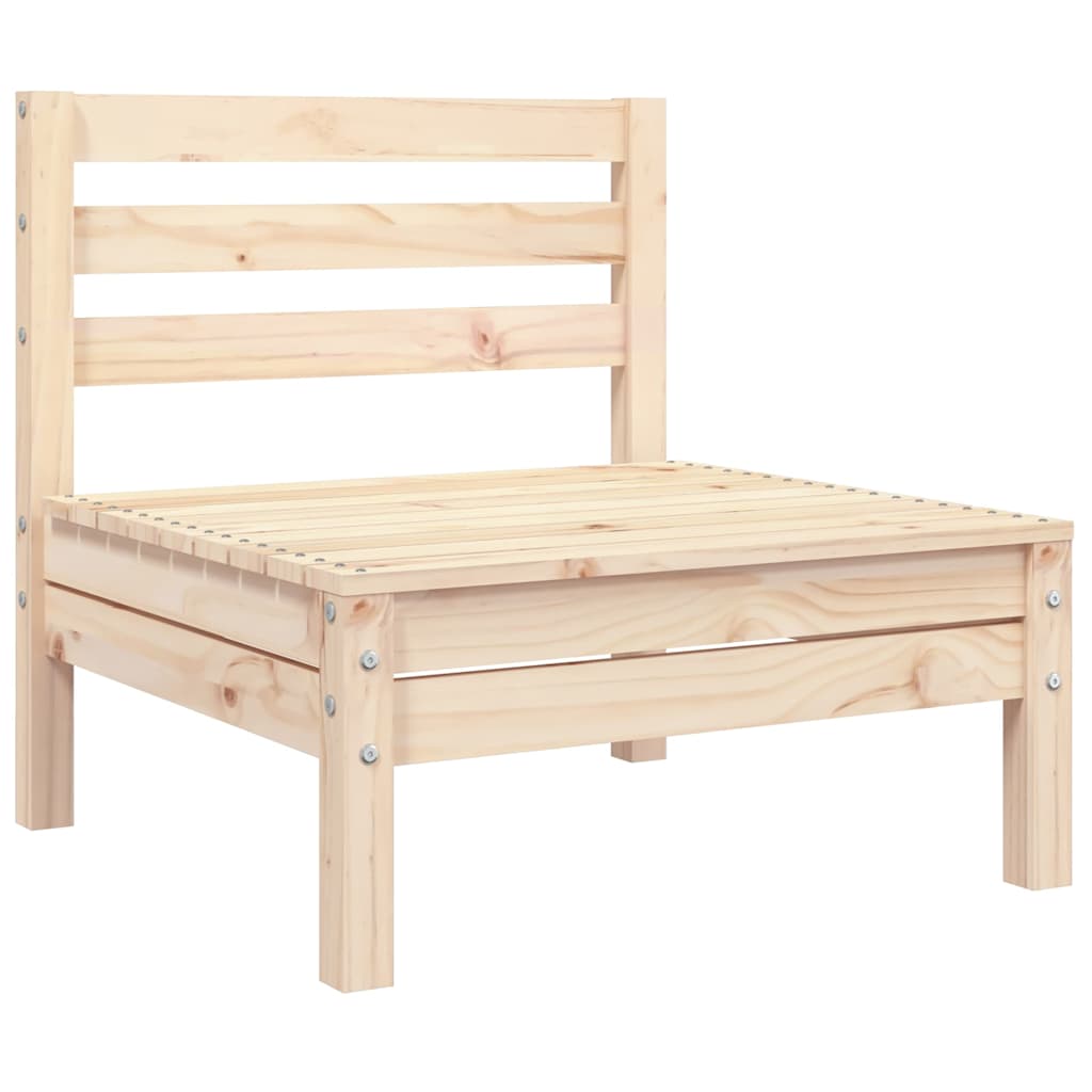 vidaXL Garden Sofa | Natural Pine | Solid Pine Wood | 3-Seater | Modular
