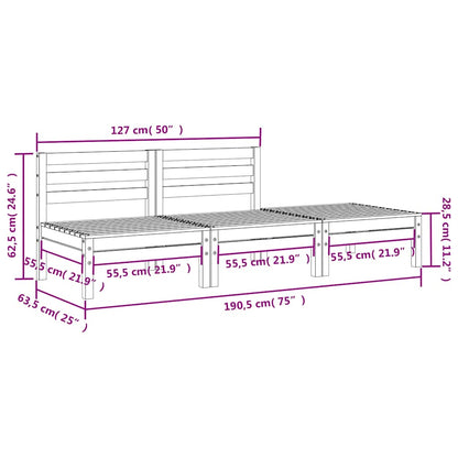 vidaXL Garden Sofa | Natural Pine | Solid Pine Wood | 3-Seater | Modular
