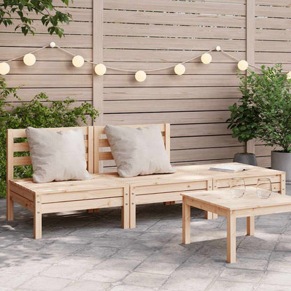 vidaXL Garden Sofa | Natural Pine | Solid Pine Wood | 3-Seater | Modular