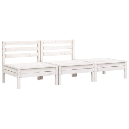 vidaXL Garden Sofa | White | Solid pine wood | 3-seater | Modular | Garden Sofa