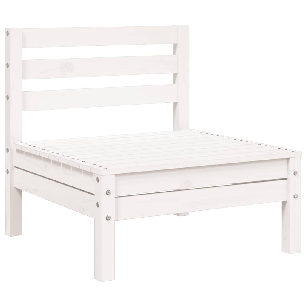 vidaXL Garden Sofa | White | Solid pine wood | 3-seater | Modular | Garden Sofa