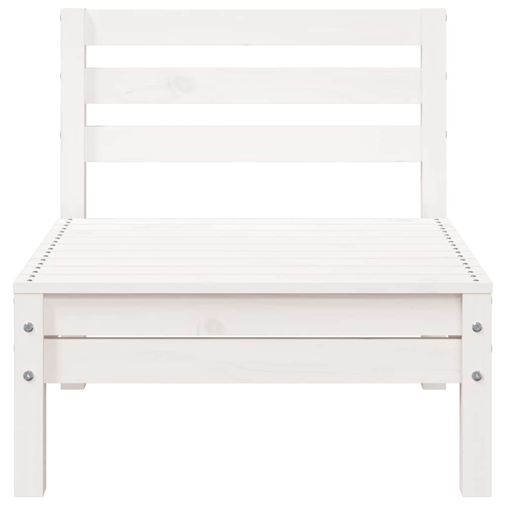 vidaXL Garden Sofa | White | Solid pine wood | 3-seater | Modular | Garden Sofa