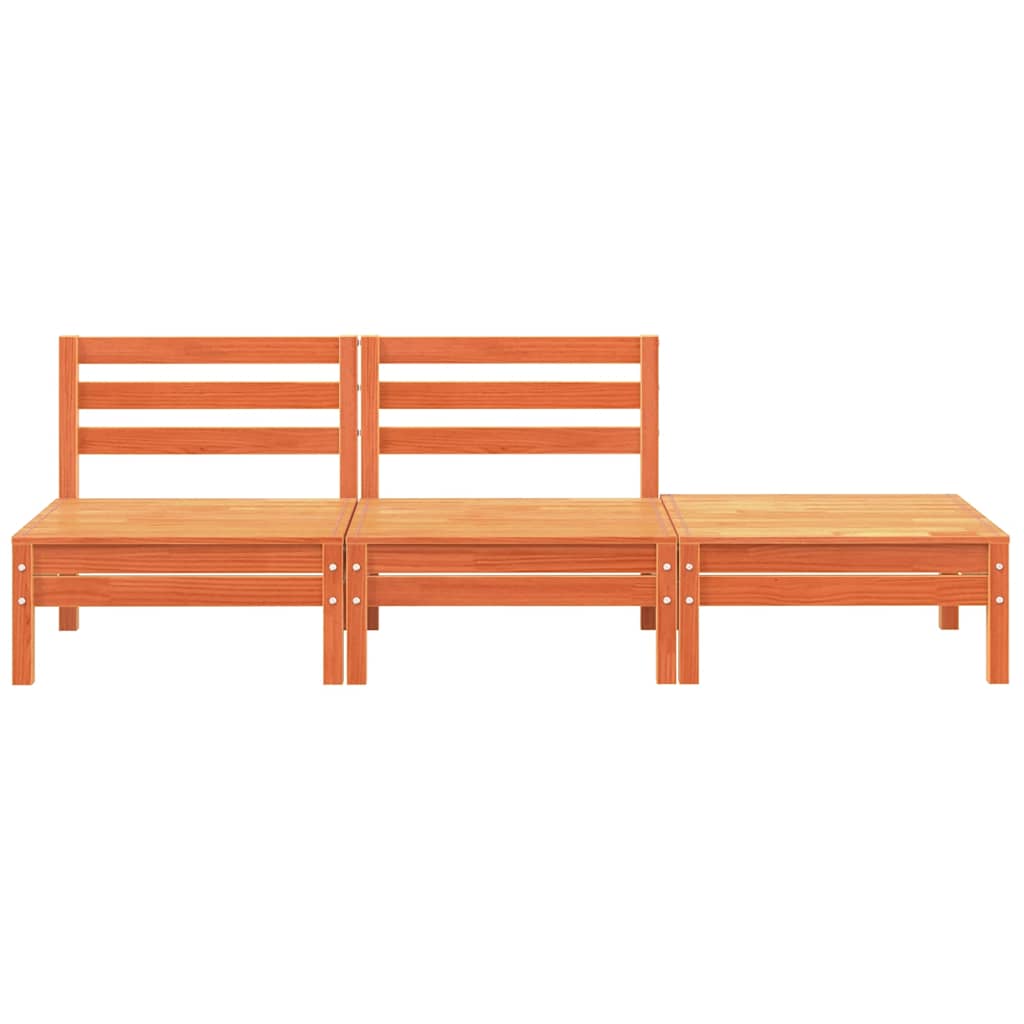vidaXL Garden Sofa | Wax brown | Solid pine wood | Large | Modular | Garden Sofa