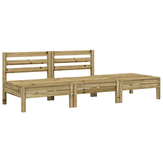 vidaXL Garden Sofa | Natural Pine | Impregnated pine wood | 3-Seater | Modular