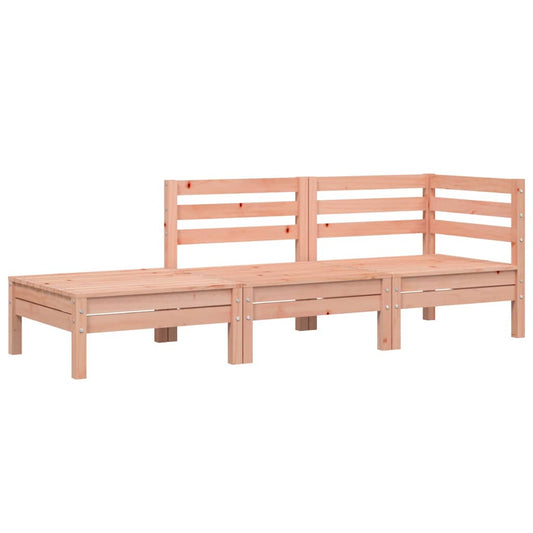 vidaXL Garden Sofa | Natural Wood | Solid Douglas Fir Wood | 3-Seater | Modular