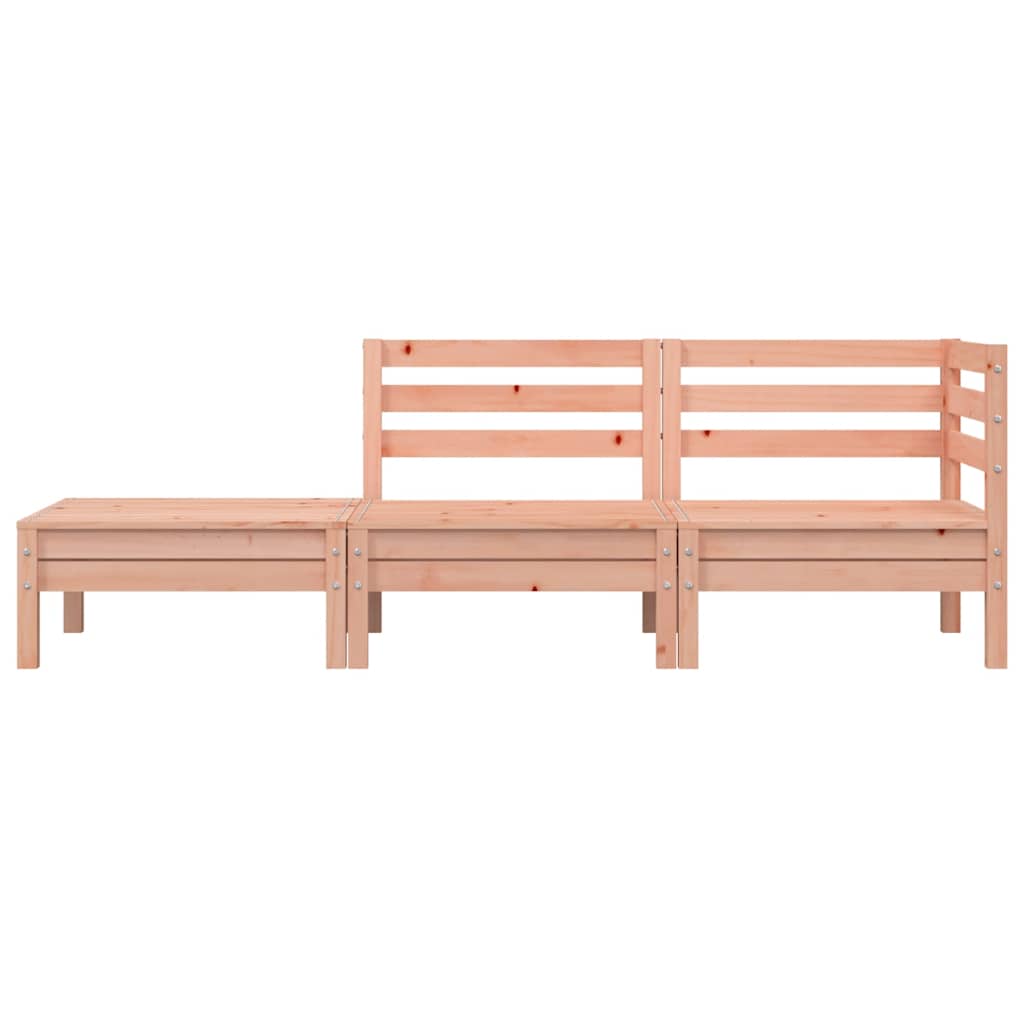 vidaXL Garden Sofa | Natural Wood | Solid Douglas Fir Wood | 3-Seater | Modular