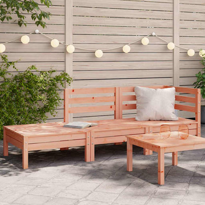 vidaXL Garden Sofa | Natural Wood | Solid Douglas Fir Wood | 3-Seater | Modular