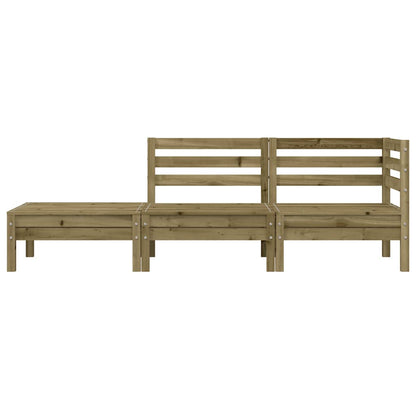 vidaXL Garden Sofa | Natural wood | Impregnated solid pine wood | 3-Seater