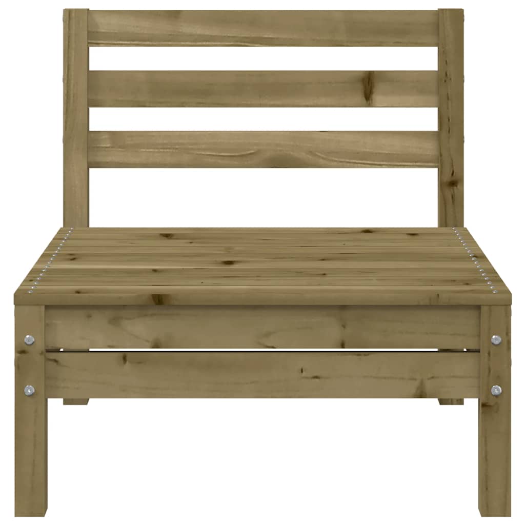 vidaXL Garden Sofa | Natural wood | Impregnated solid pine wood | 3-Seater