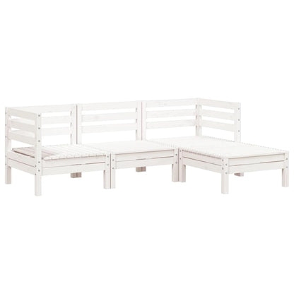 vidaXL Garden Sofa 3-Seater with Footstool White Solid Wood Pine
