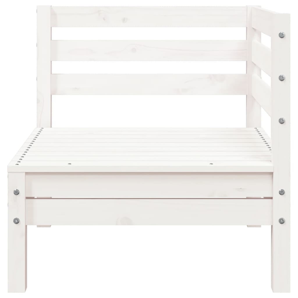 vidaXL Garden Sofa 3-Seater with Footstool White Solid Wood Pine
