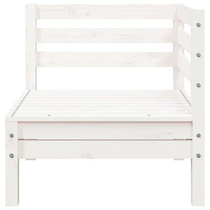 vidaXL Garden Sofa 3-Seater with Footstool White Solid Wood Pine