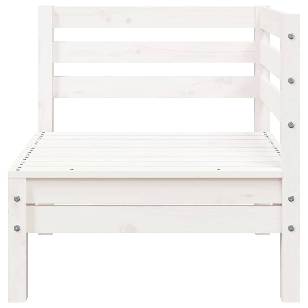 vidaXL Garden Sofa 3-Seater with Footstool White Solid Wood Pine