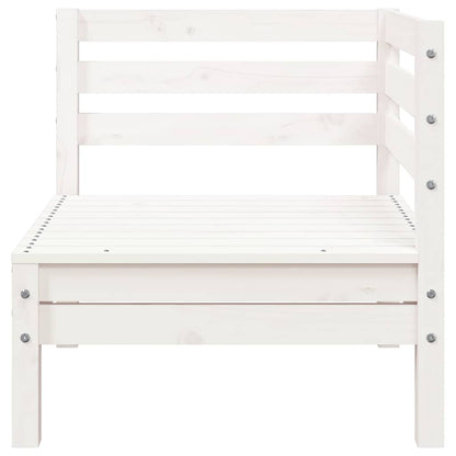 vidaXL Garden Sofa 3-Seater with Footstool White Solid Wood Pine