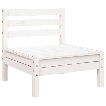 vidaXL Garden Sofa 3-Seater with Footstool White Solid Wood Pine