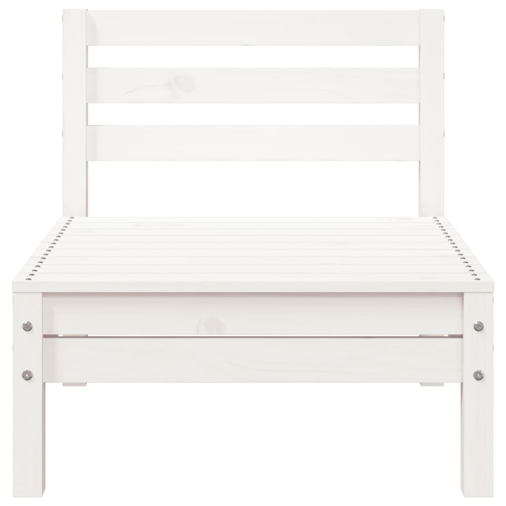 vidaXL Garden Sofa 3-Seater with Footstool White Solid Wood Pine