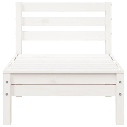 vidaXL Garden Sofa 3-Seater with Footstool White Solid Wood Pine