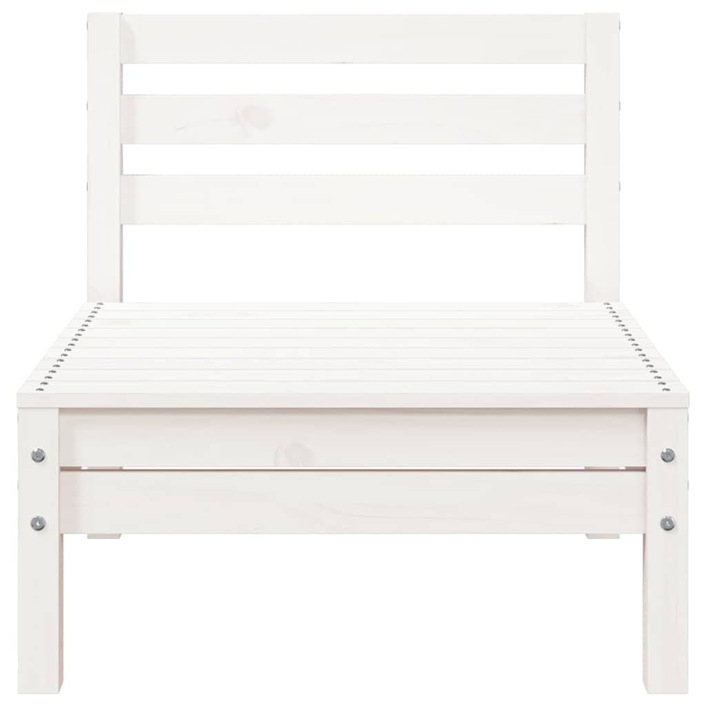 vidaXL Garden Sofa 3-Seater with Footstool White Solid Wood Pine