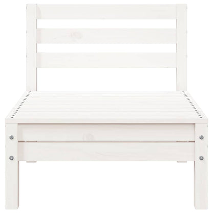vidaXL Garden Sofa 3-Seater with Footstool White Solid Wood Pine