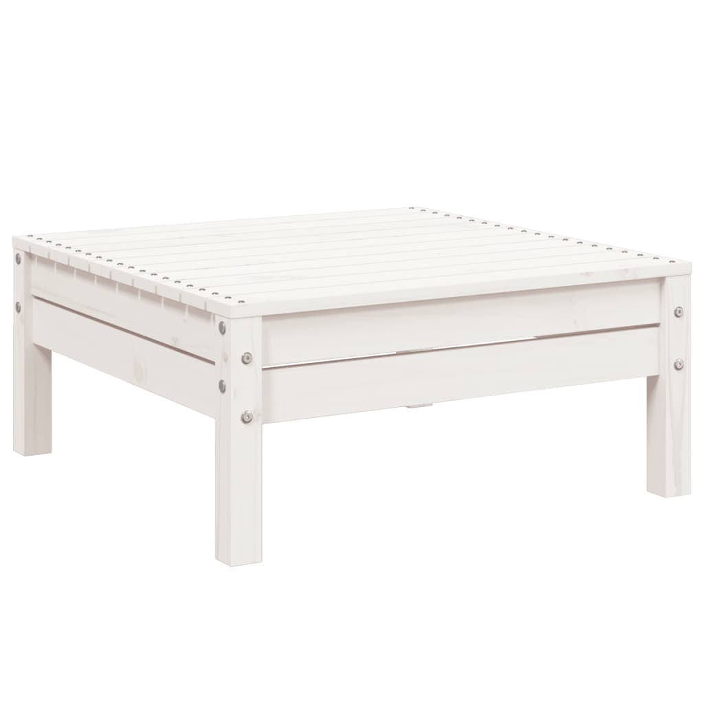 vidaXL Garden Sofa 3-Seater with Footstool White Solid Wood Pine