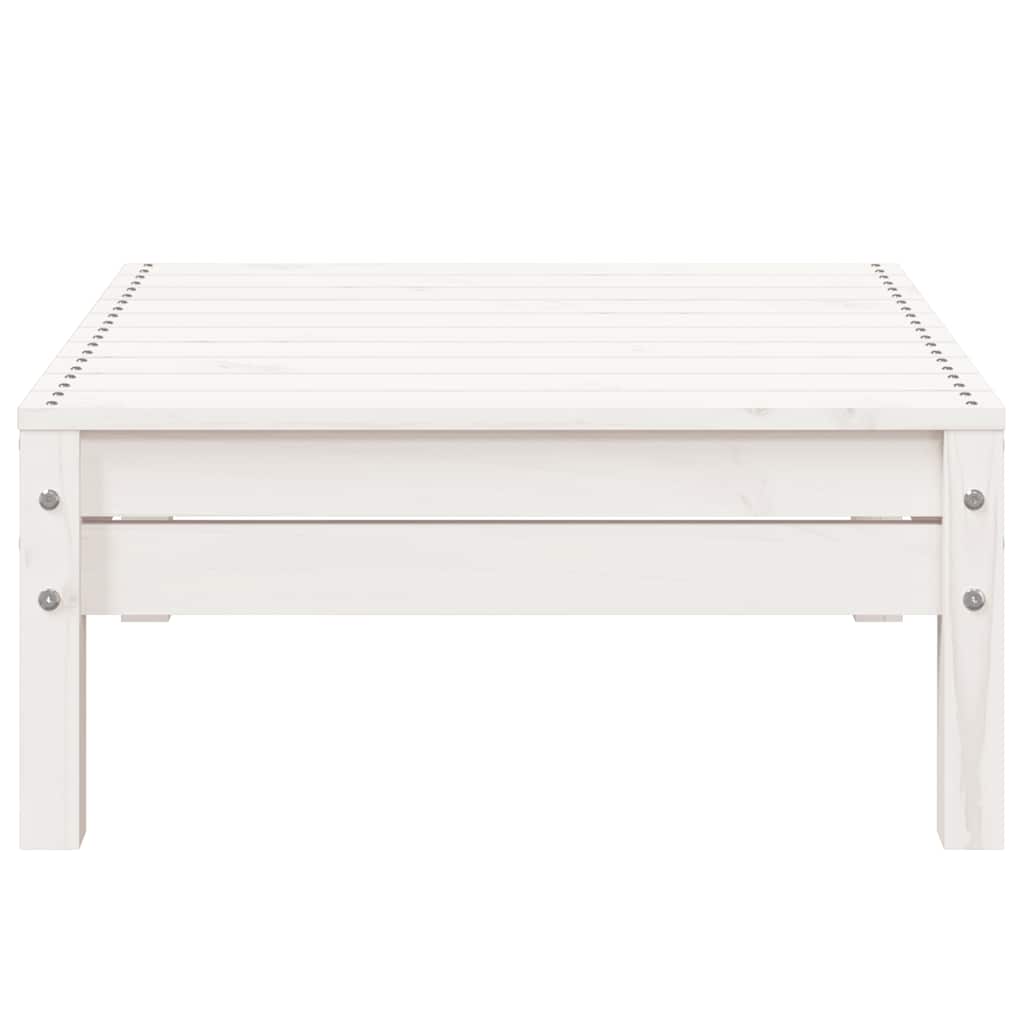 vidaXL Garden Sofa 3-Seater with Footstool White Solid Wood Pine