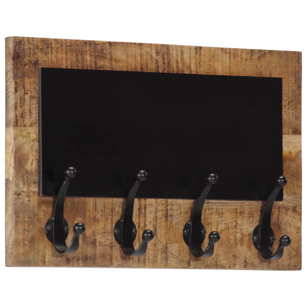 vidaXL Wall-mounted Coat Racks with 4 Hooks 2 pcs Solid Wood Mango