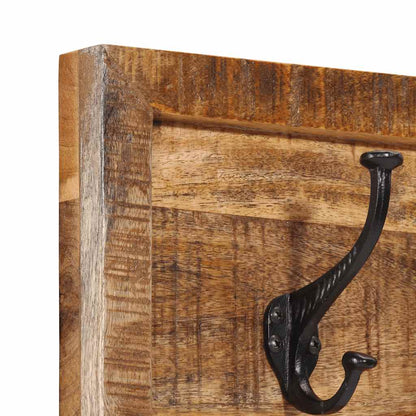 vidaXL Wall-mounted Coat Rack with 5 Hooks Solid Wood Mango