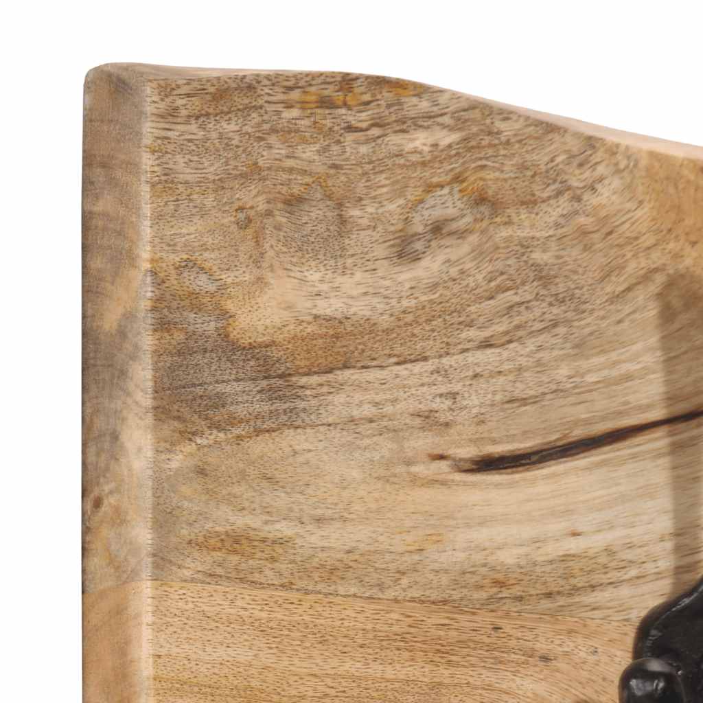 vidaXL Wall-mounted Coat Rack with 4 Hooks Solid Wood Mango