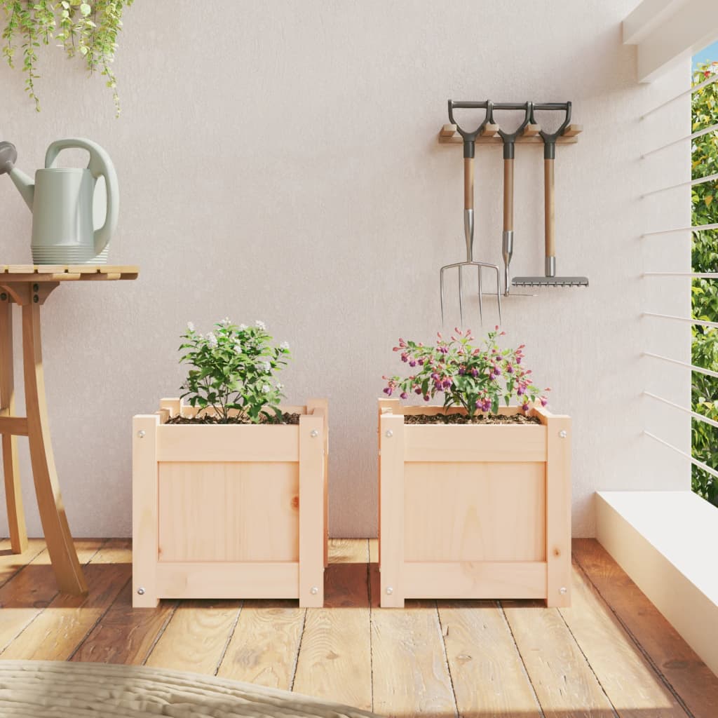 vidaXL Garden Planters 2 pcs Solid Wood Pine