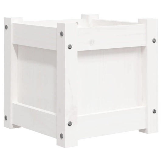 vidaXL Garden Planter White 31x31x31 cm Solid Wood Pine
