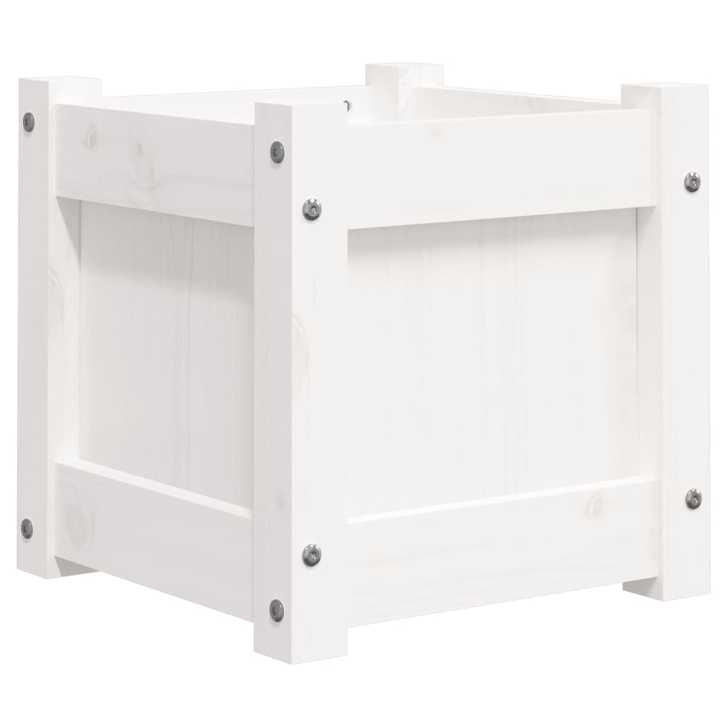 vidaXL Garden Planter White 31x31x31 cm Solid Wood Pine