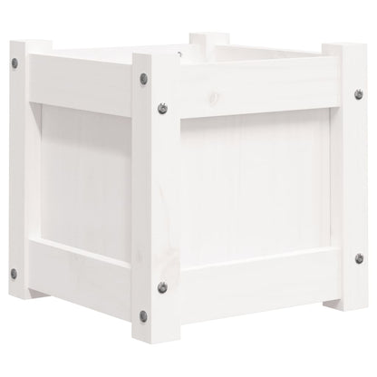 vidaXL Garden Planters 2 pcs White Solid Wood Pine
