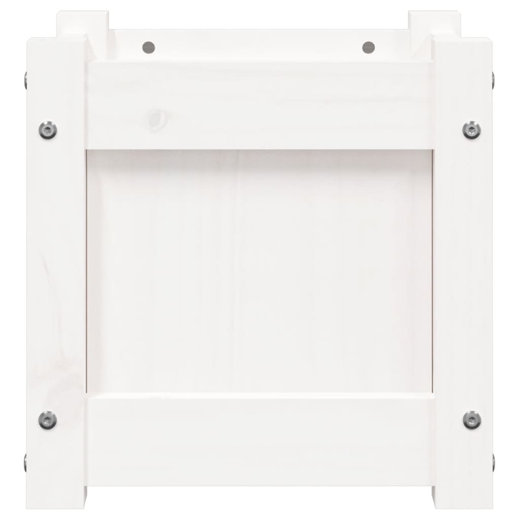 vidaXL Garden Planters 2 pcs White Solid Wood Pine
