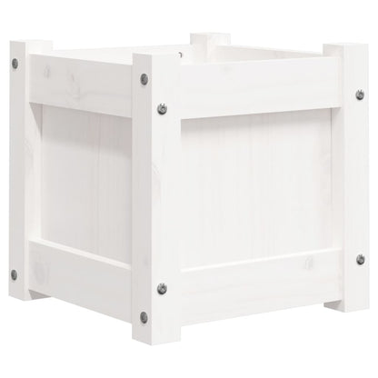 vidaXL Garden Planters 2 pcs White Solid Wood Pine