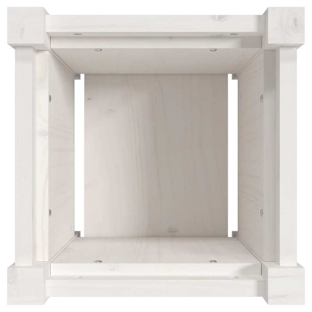 vidaXL Garden Planters 2 pcs White Solid Wood Pine