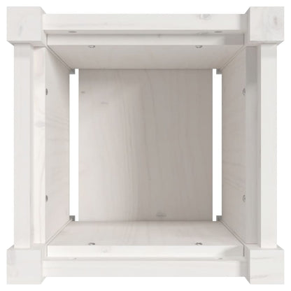 vidaXL Garden Planters 2 pcs White Solid Wood Pine