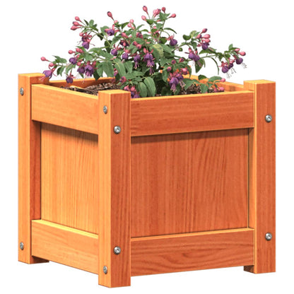 vidaXL Garden Planter Wax Brown 31x31x31 cm Solid Wood Pine