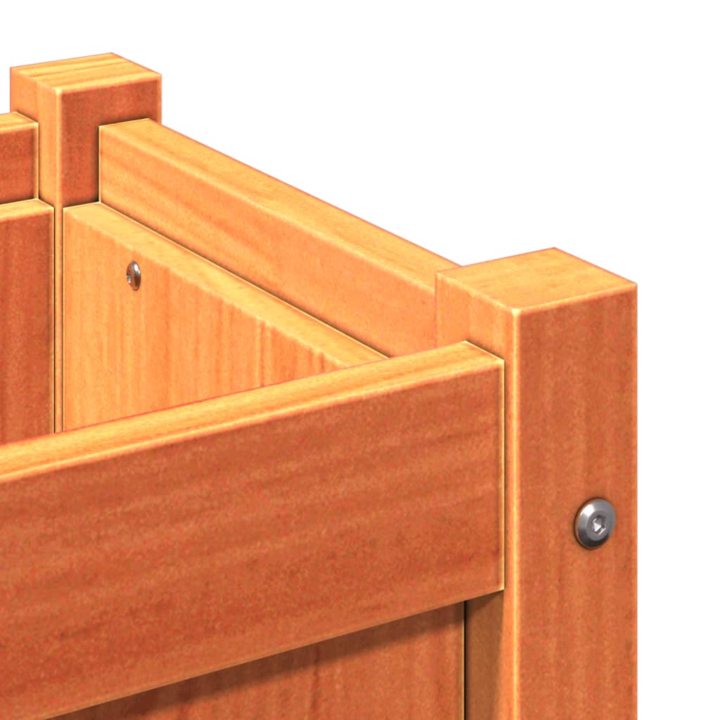 vidaXL Garden Planter Wax Brown 31x31x31 cm Solid Wood Pine