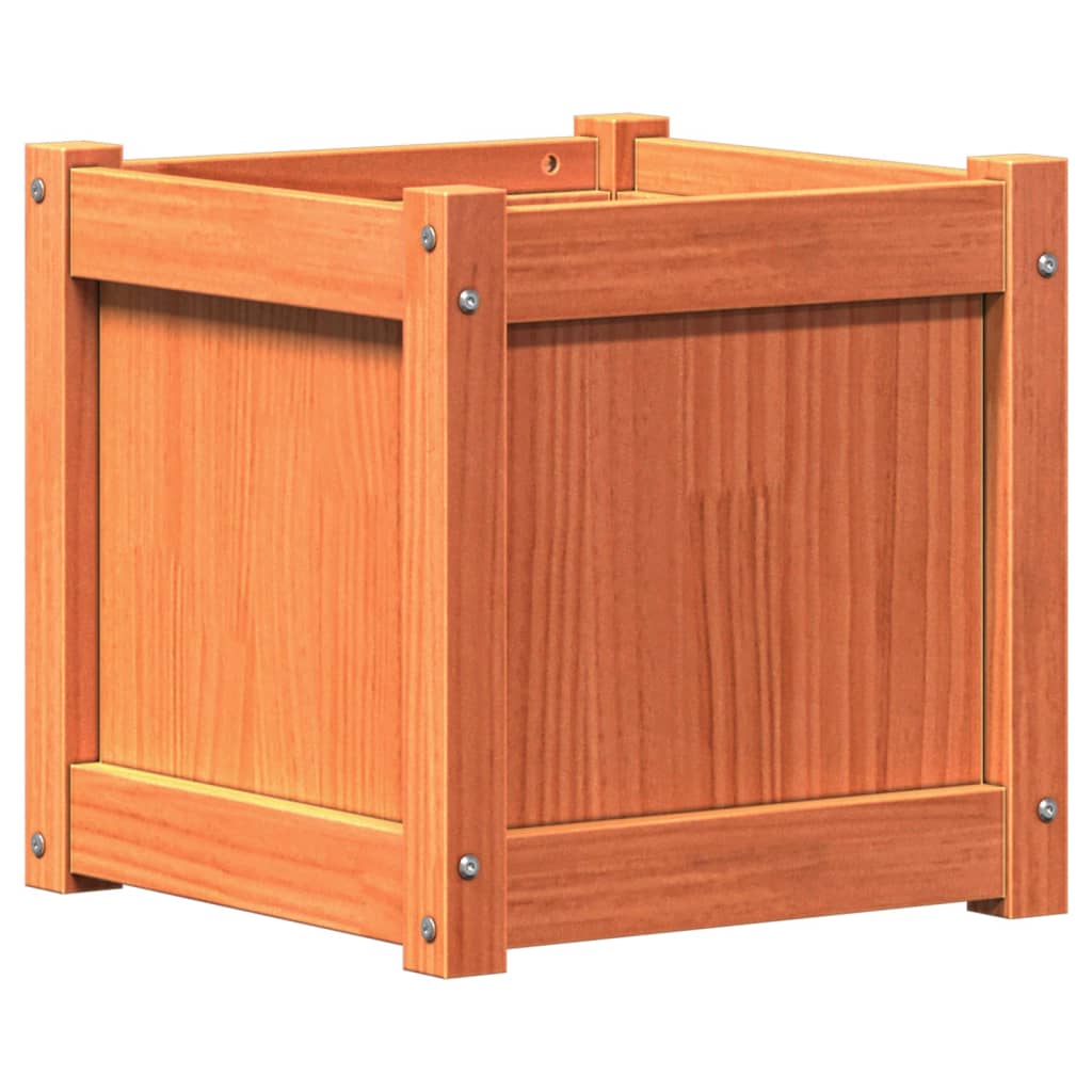vidaXL Garden Planters 2 pcs Wax Brown Solid Wood Pine