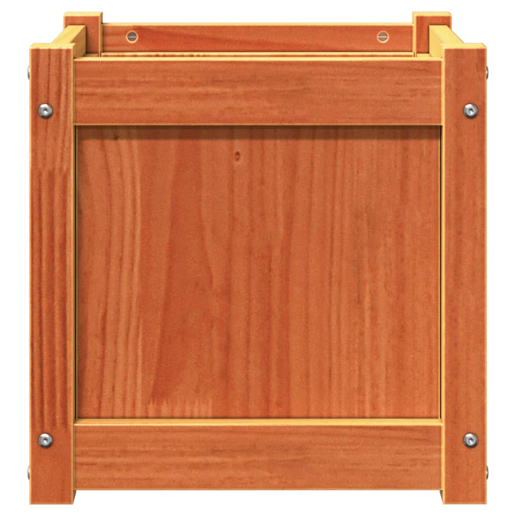 vidaXL Garden Planters 2 pcs Wax Brown Solid Wood Pine