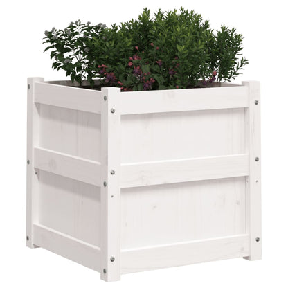 vidaXL Garden Planter White 50x50x50 cm Solid Wood Pine