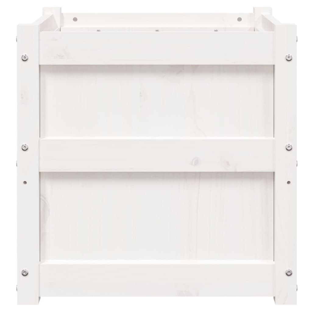 vidaXL Garden Planter White 50x50x50 cm Solid Wood Pine