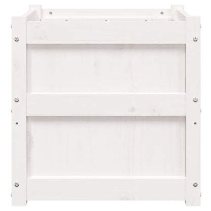 vidaXL Garden Planter White 50x50x50 cm Solid Wood Pine