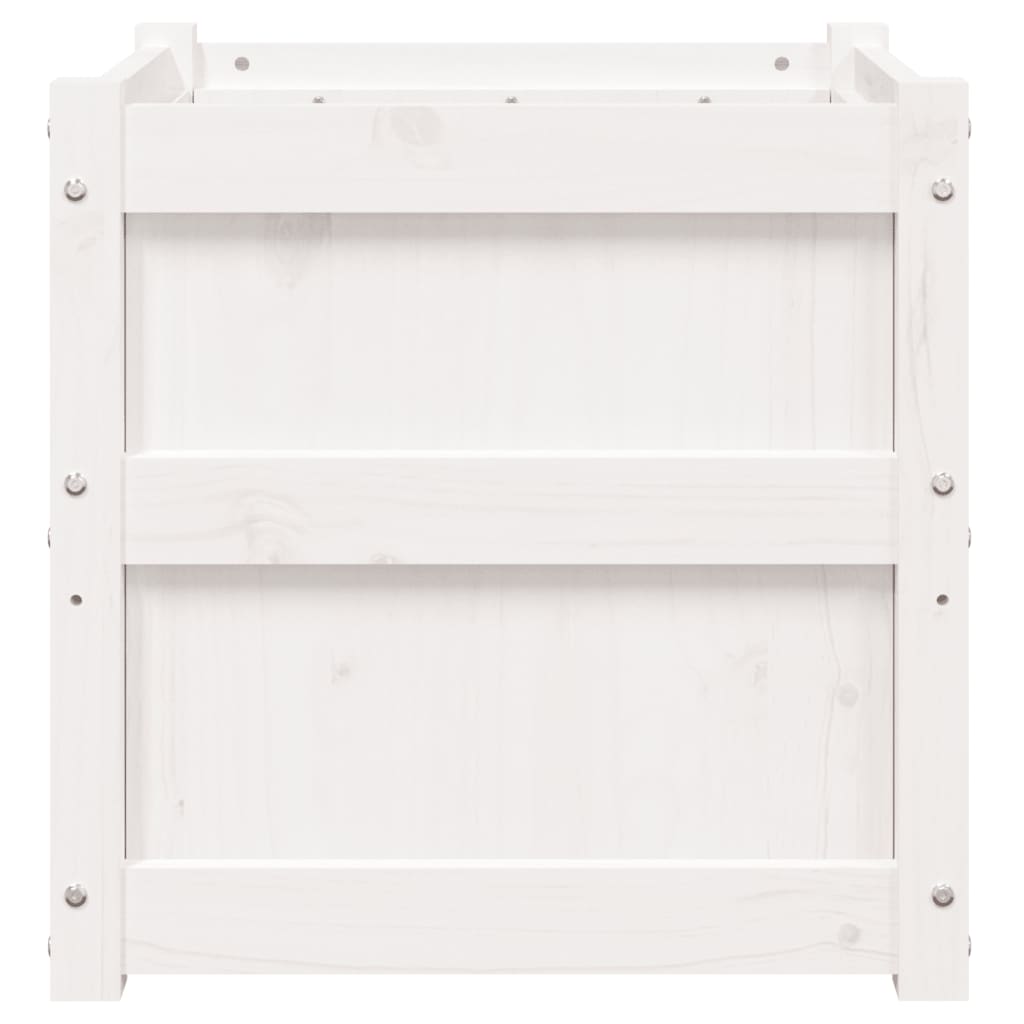 vidaXL Garden Planter White 50x50x50 cm Solid Wood Pine