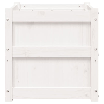 vidaXL Garden Planter White 50x50x50 cm Solid Wood Pine